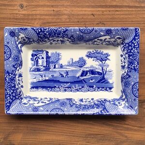 Spode rectangular catch all dish.  Vintage 1976-1999.  “Blue Italian”pattern.